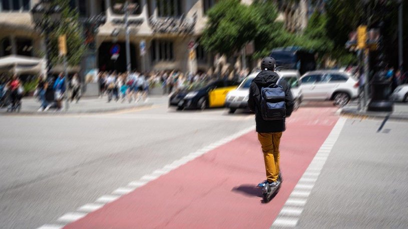 E-scooter riders in Barcelona