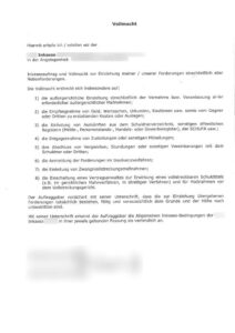 Beispiel einer Inkasso-Vollmacht