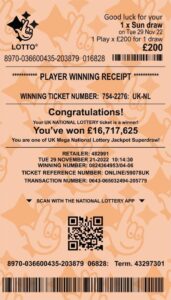 gefälschtes Gewinnlos