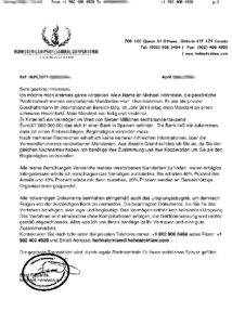 Fax offering a supposed inheritance worth millions