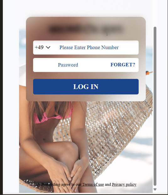 Registration form for a fake job portal