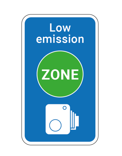 Schild zeigt Low Emission Zone in London