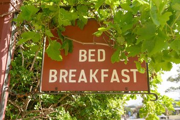 The sign of a bed and breakfast accommodation.